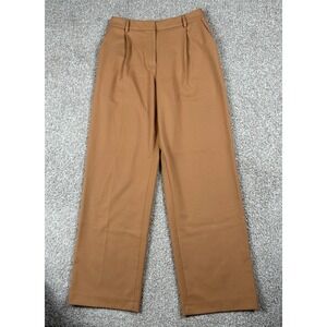 Samsoe Samsoe Pants Womens‎ Large Brown Paola Trousers Straight Leg High Rise